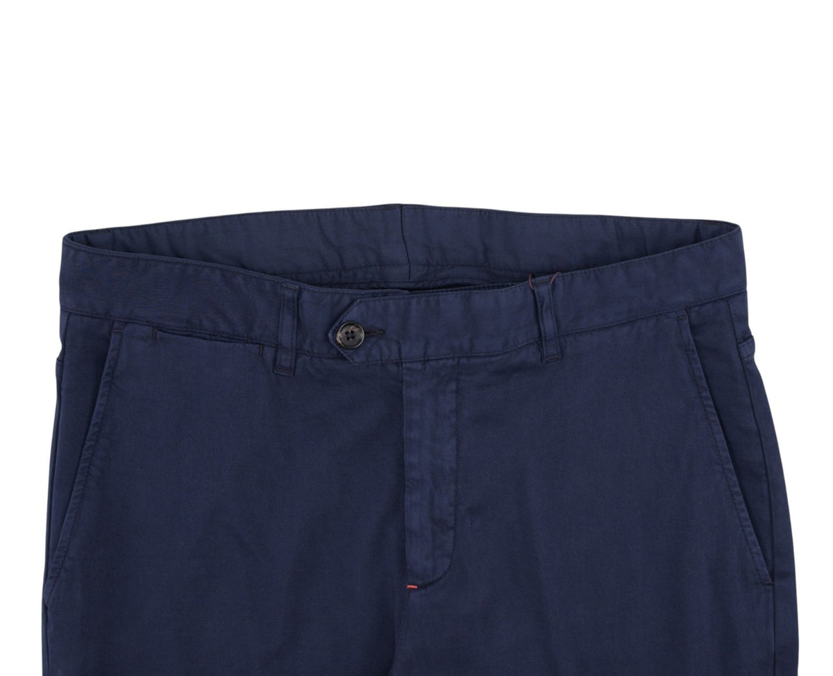 700$ ISAIA NAPOLI Blue Navy Chino Trouser Pant Cotton Cashmere 32 US / 48 EU