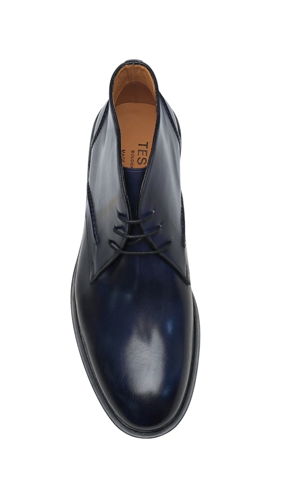 1350$ TESTONI "Alba" Desert Boot Antique Calf Blue 8 UK / 9 US / 42 IT