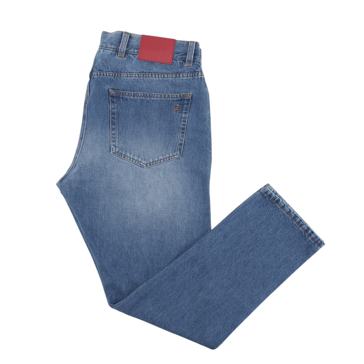 795$ ISAIA NAPOLI Blue Denim Jeans Pant Cotton Regular Straight Fit 38 US  54 EU
