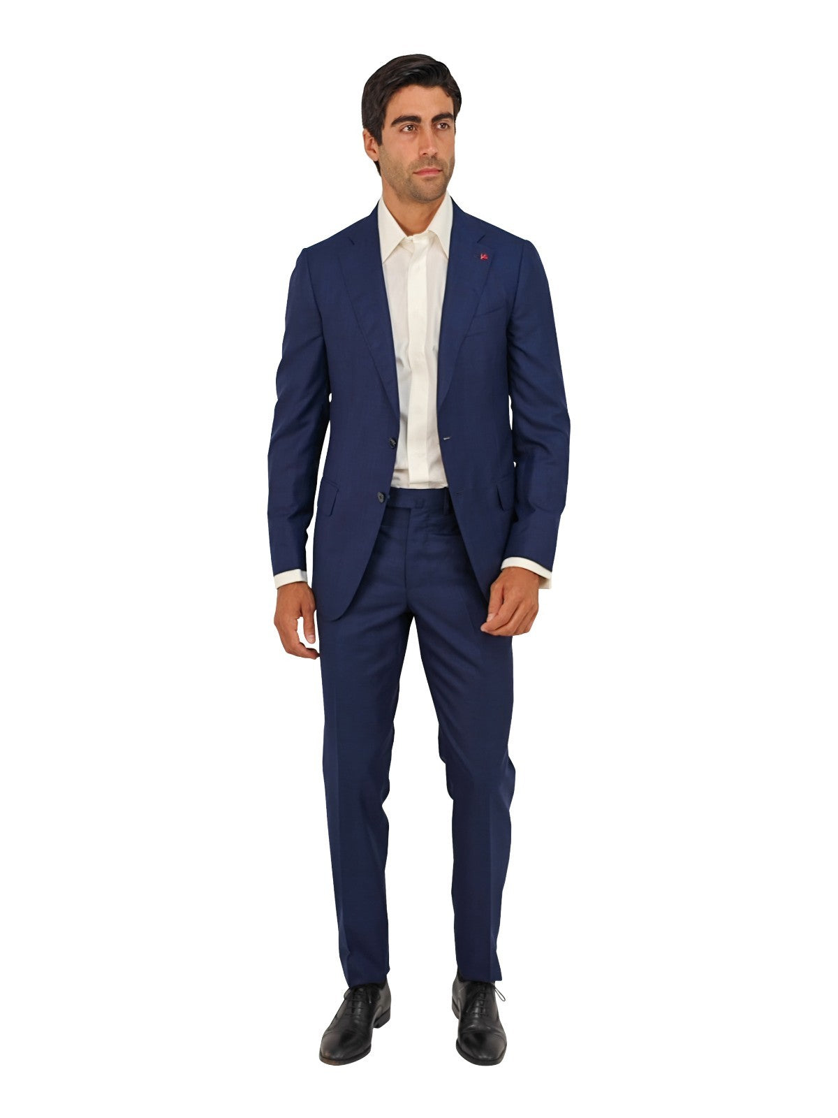 $5800 ISAIA NAPOLI Blue Solid Hand-Sewn Suit Wool / Silk  38 US / 48 EU 8R