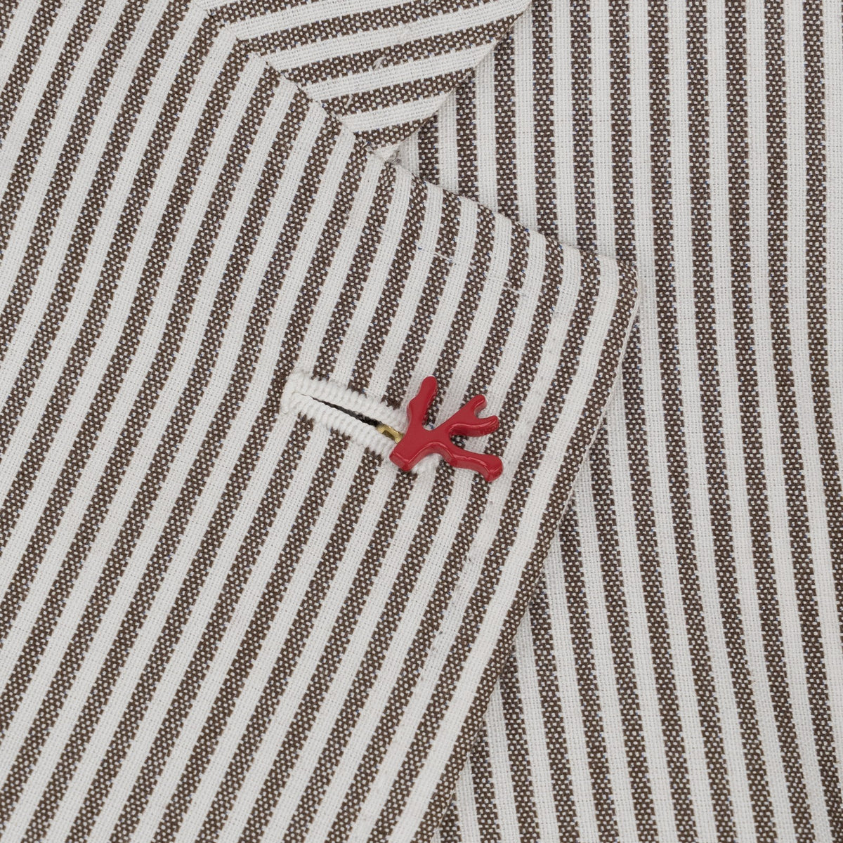 $6450 ISAIA NAPOLI "Capri" White / Brown Suit Cotton / Silk 38 US / 48 EU 8R