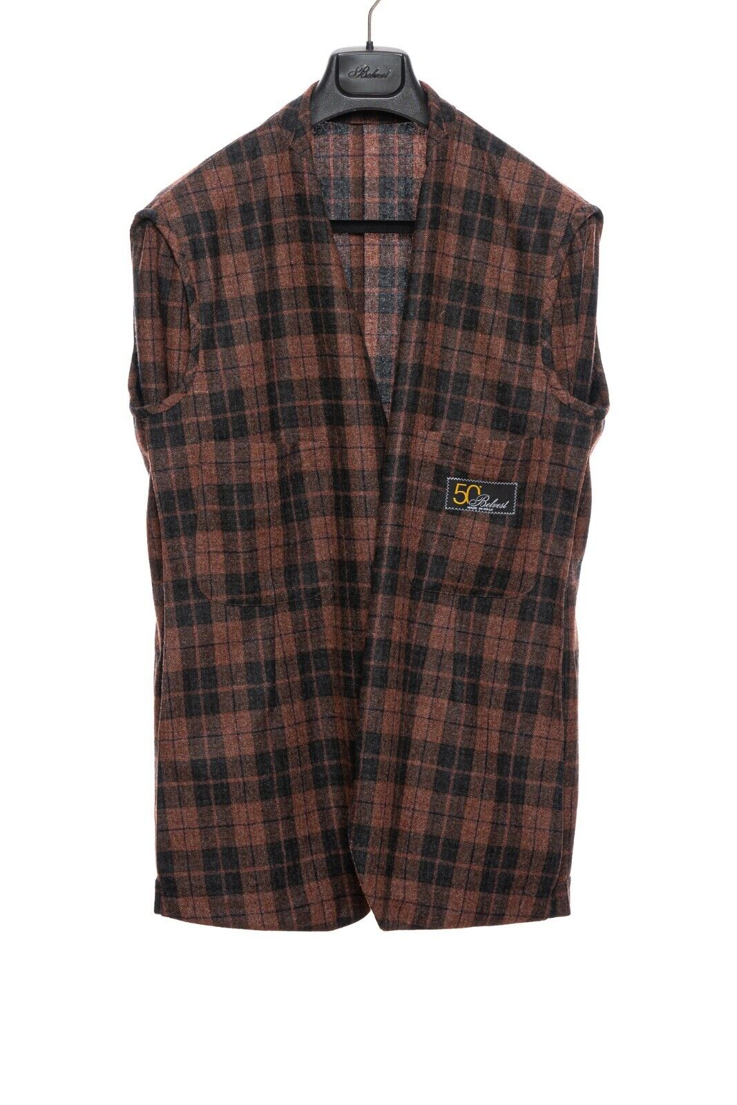 $1799 BELVEST Rust Wool Cashmere Check Jacket 40 US / 50 EU Drop 8R  F/W 2018