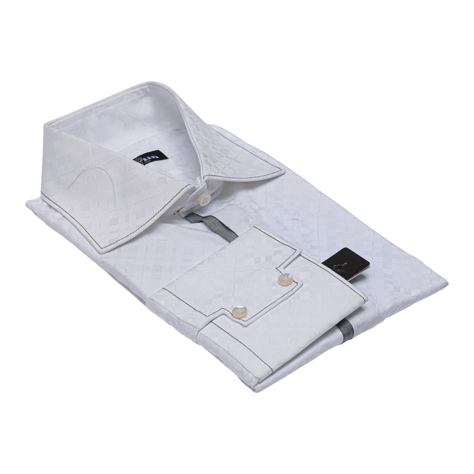 690$ LUXURY GERLIN Shirt White ALUMO Jacquard Cotton 16 - 41  4AI BIJAN