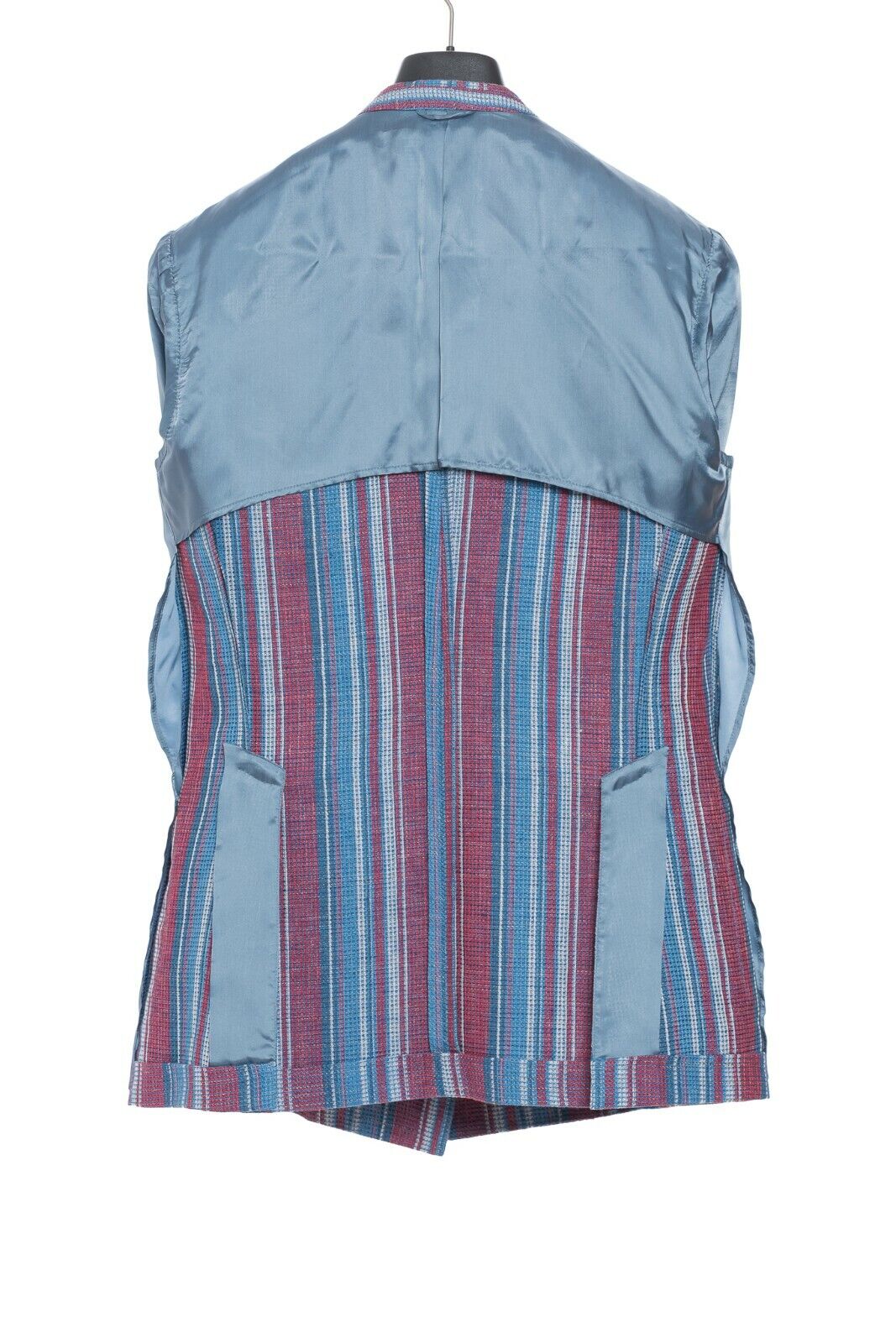 2080$ BELVEST Double Breasted Jacket Striped Linen 40 US / 50 EU Super Slim Fit