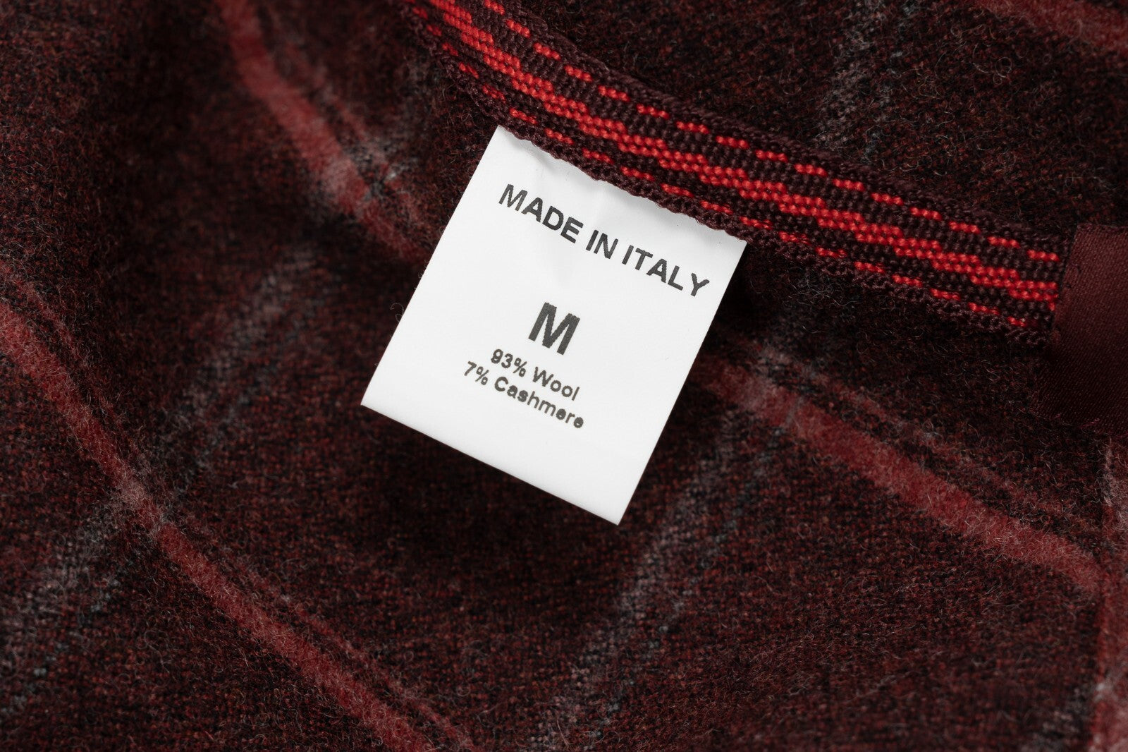 $1600 ISAIA NAPOLI Burgundy Hand-Sewn Overshirt Jacket Cashmere / Wool Size M