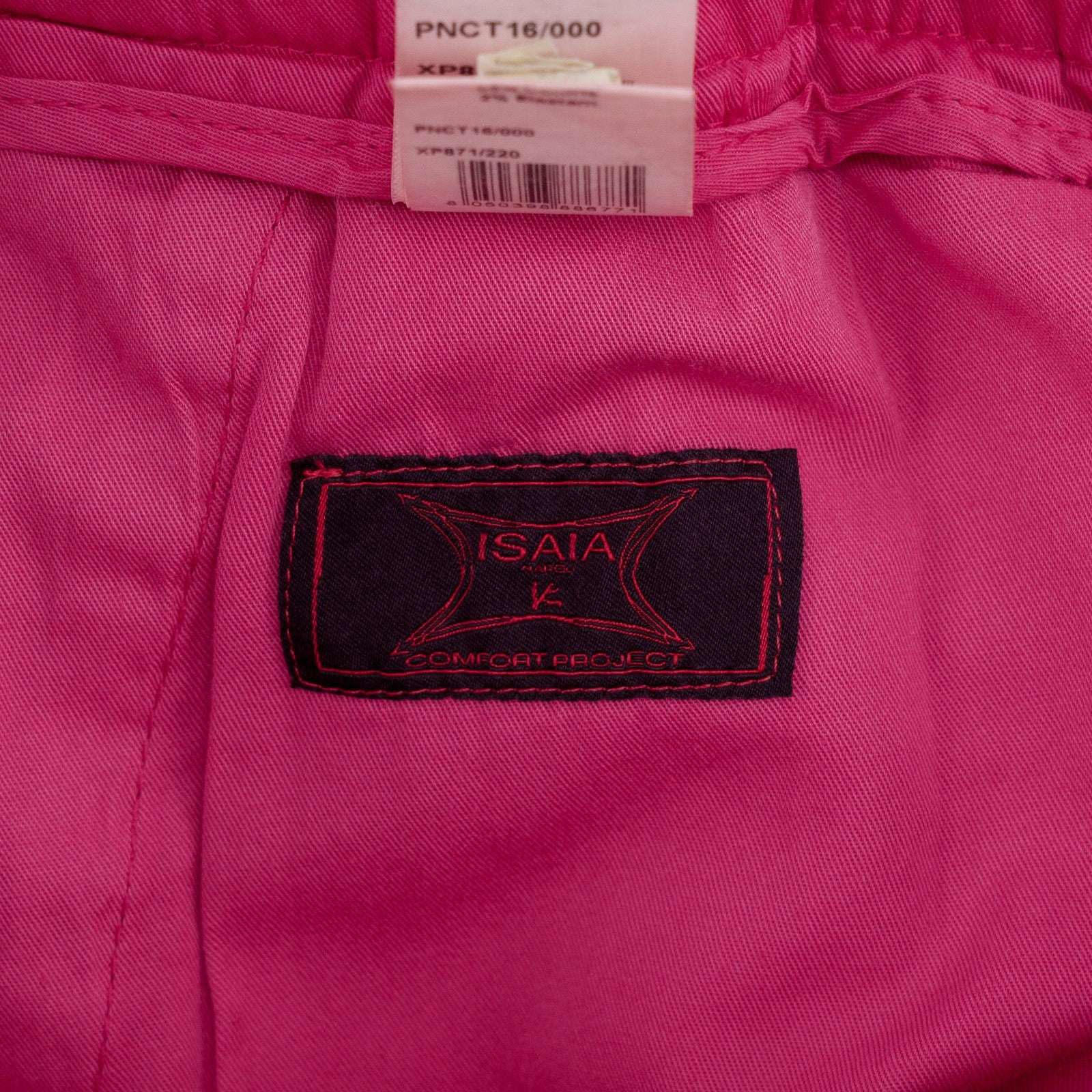 1100$ ISAIA NAPOLI Magenta Drawstring Trouser Pant Cotton 36 US / 52 EU