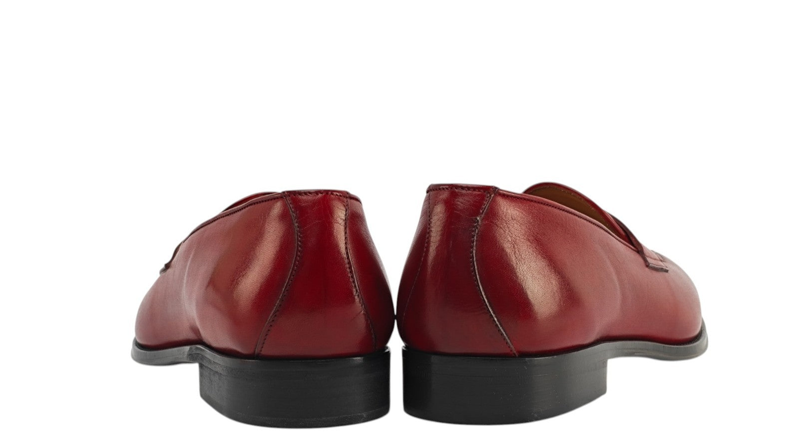 1300$ TESTONI BOLOGNA Loafer Shoes Antique Lux Calf Red 8 UK / 9 US / 42 IT