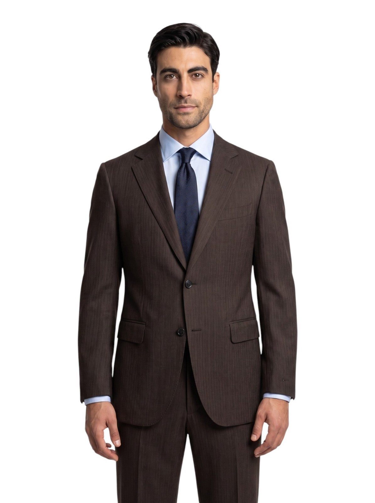 $2400 RAFFAELE CARUSO Brown Suit LORO PIANA Wool 130's Herringbone 40 US / 50 EU