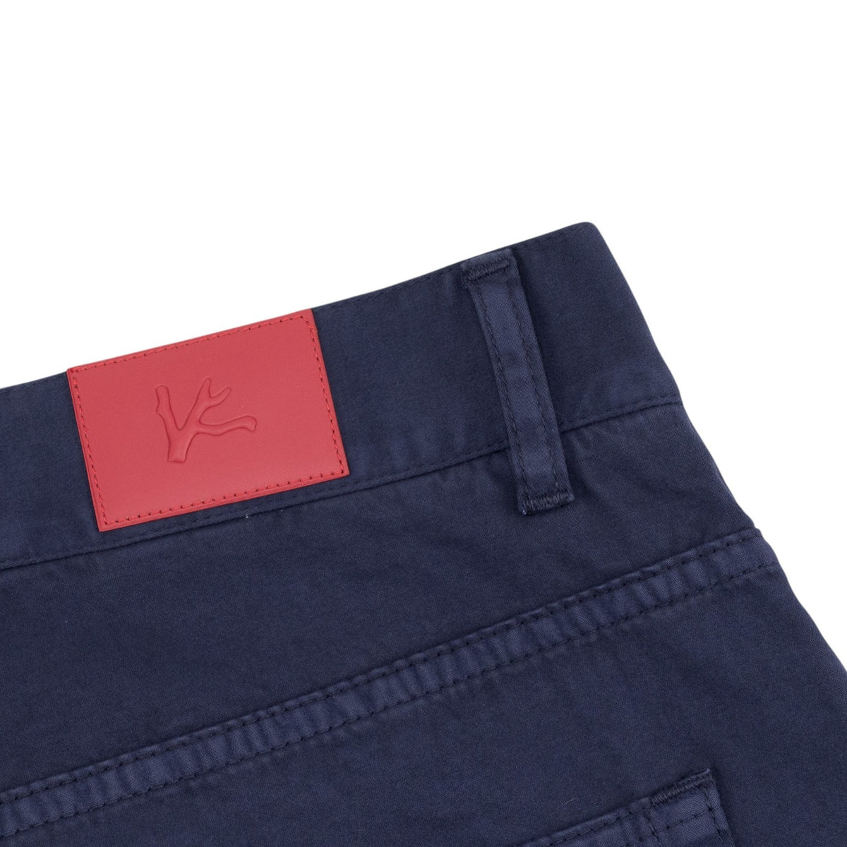 850$ ISAIA NAPOLI "Chiaia" Blue Chino Sport Pant Cotton  Cashmere - Leather Tag