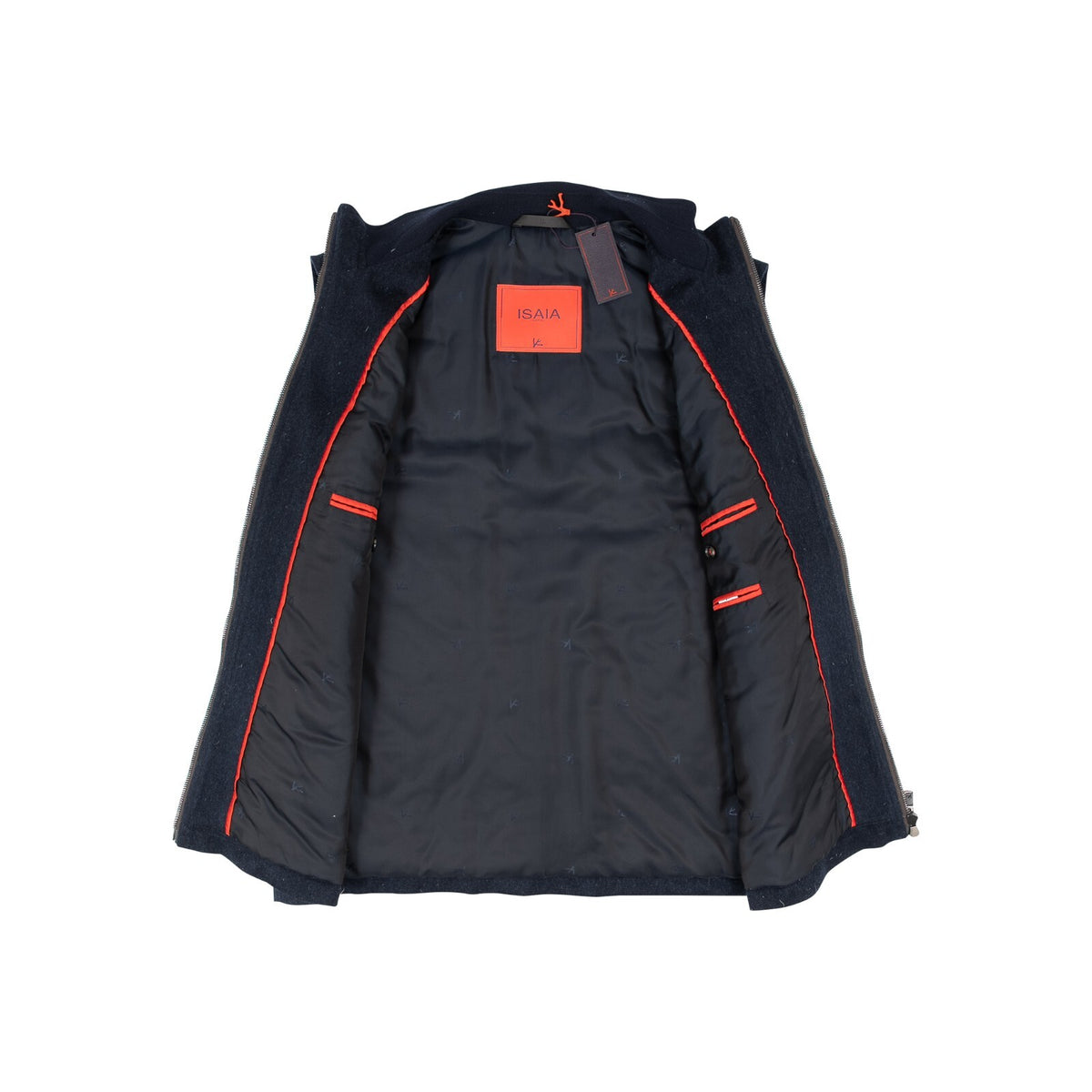 3900$ ISAIA NAPOLI Blue Navy Jacket Vest 100% Cashmere & Leather Details