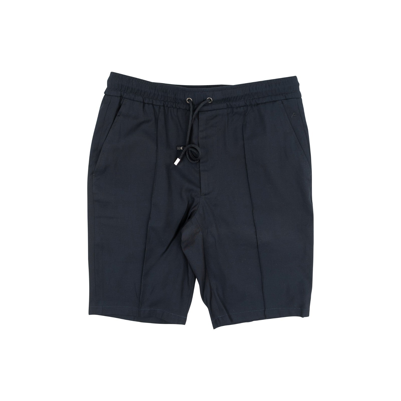 750$ ISAIA NAPOLI Blue Navy Drawstring Short Pant Wool / Cotton 34 US / 50 EU