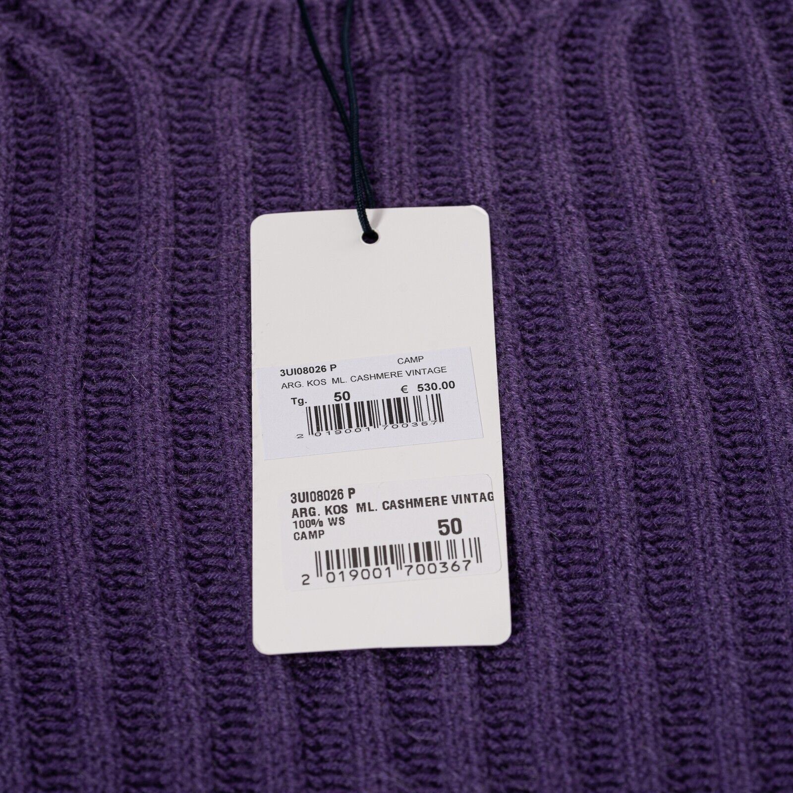 $1200 FEDELI CASHMERE Sweater Ribbed Thick 100% Cashmere Purple Dyed 40 US 50 EU