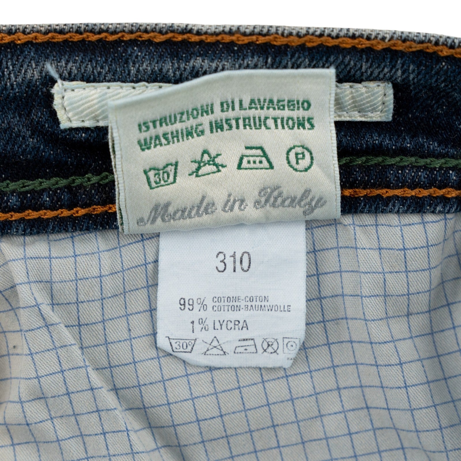 415$ LUIGI BORRELLI NAPOLI Dark Blue Denim Jeans Pant Twill Cotton Made in Italy