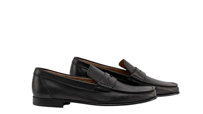 $1200 TESTONI "Bracciano" Unlined Loafer Shoes Soft Delavè Calf Black