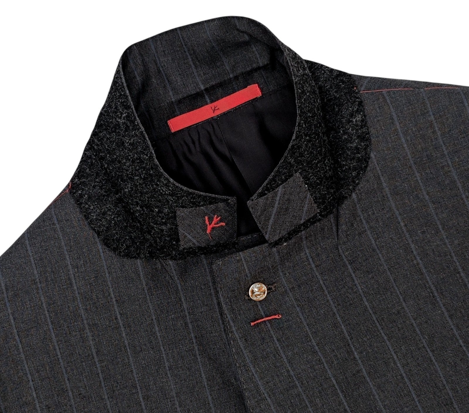 $6400 ISAIA "Gregorio" Gray Striped Hand-Sewn Suit Wool 46 US / 56 EU  8R