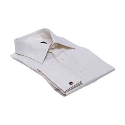690$ ITALIAN LUXURY GERLIN Shirt Light ivory Cotton 1F ZILLI
