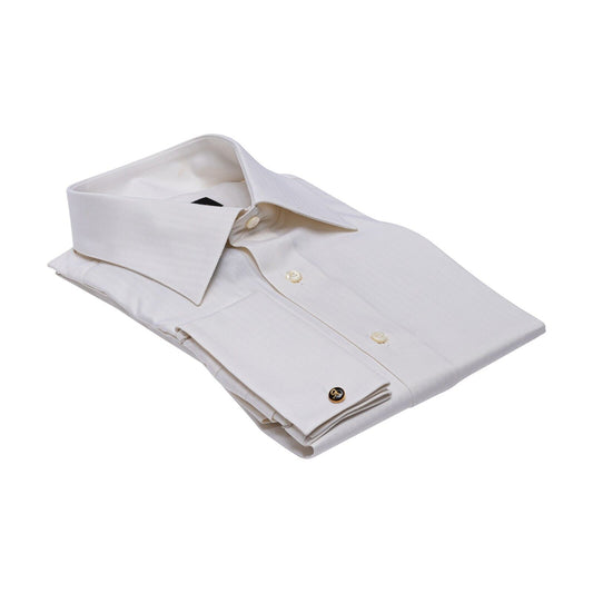 690$ ITALIAN LUXURY GERLIN Shirt Light ivory Cotton 1F ZILLI