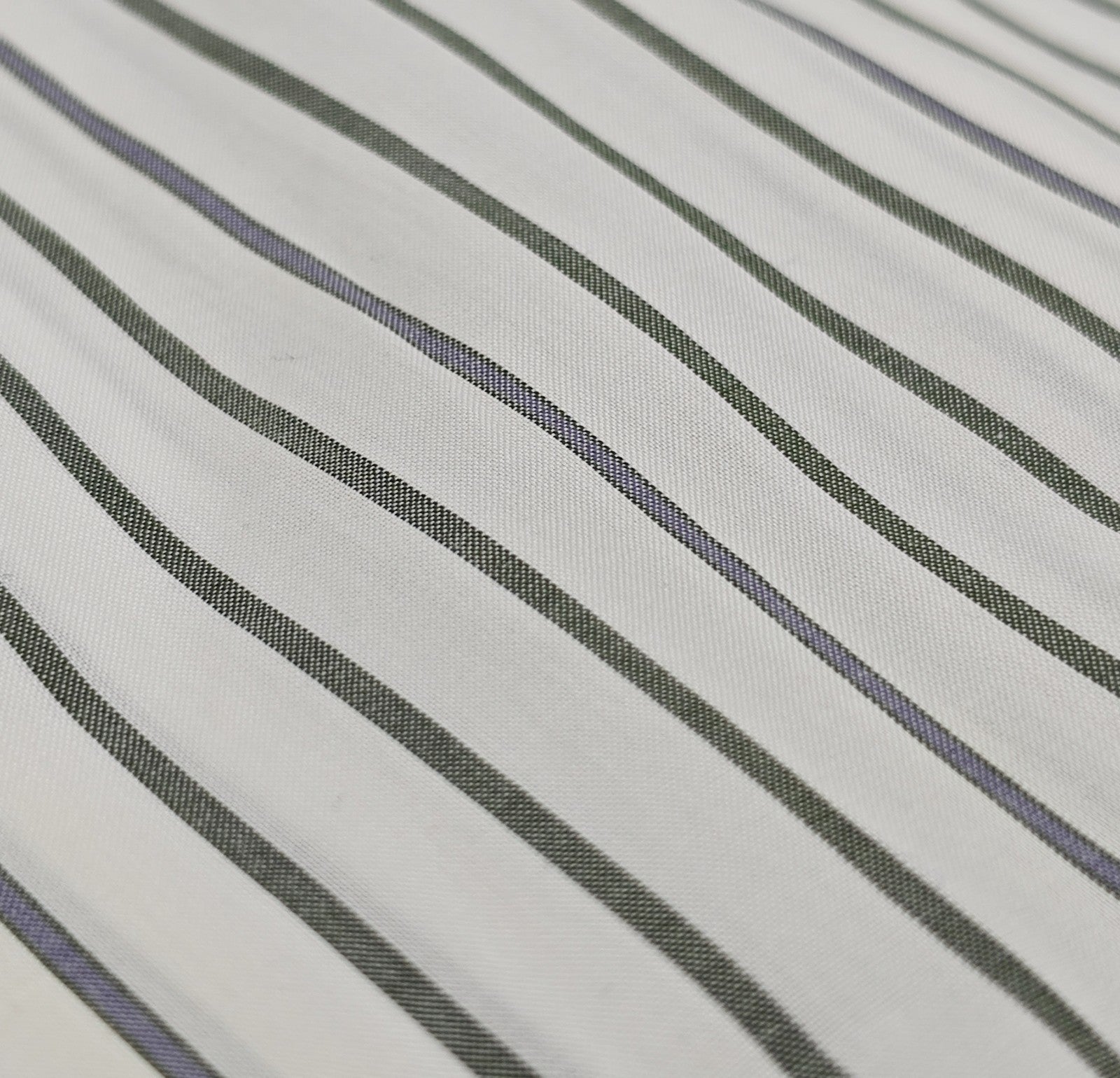 730$ ISAIA NAPOLI "Mix" Dress Shirt White Striped Lightwheight Cotton 16 - 41