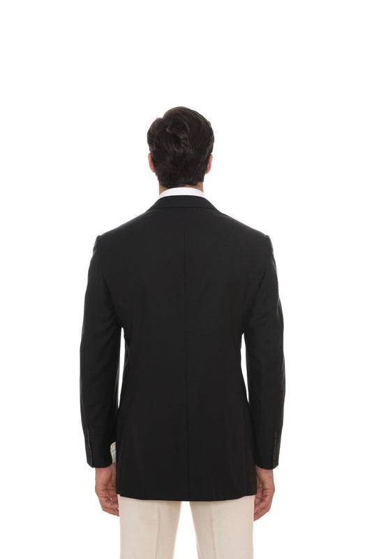 $2190 D'AVENZA Black Wool Dinner Jacket Tuxedo Hand-Sewn in Italy 40 US / 50 EU 