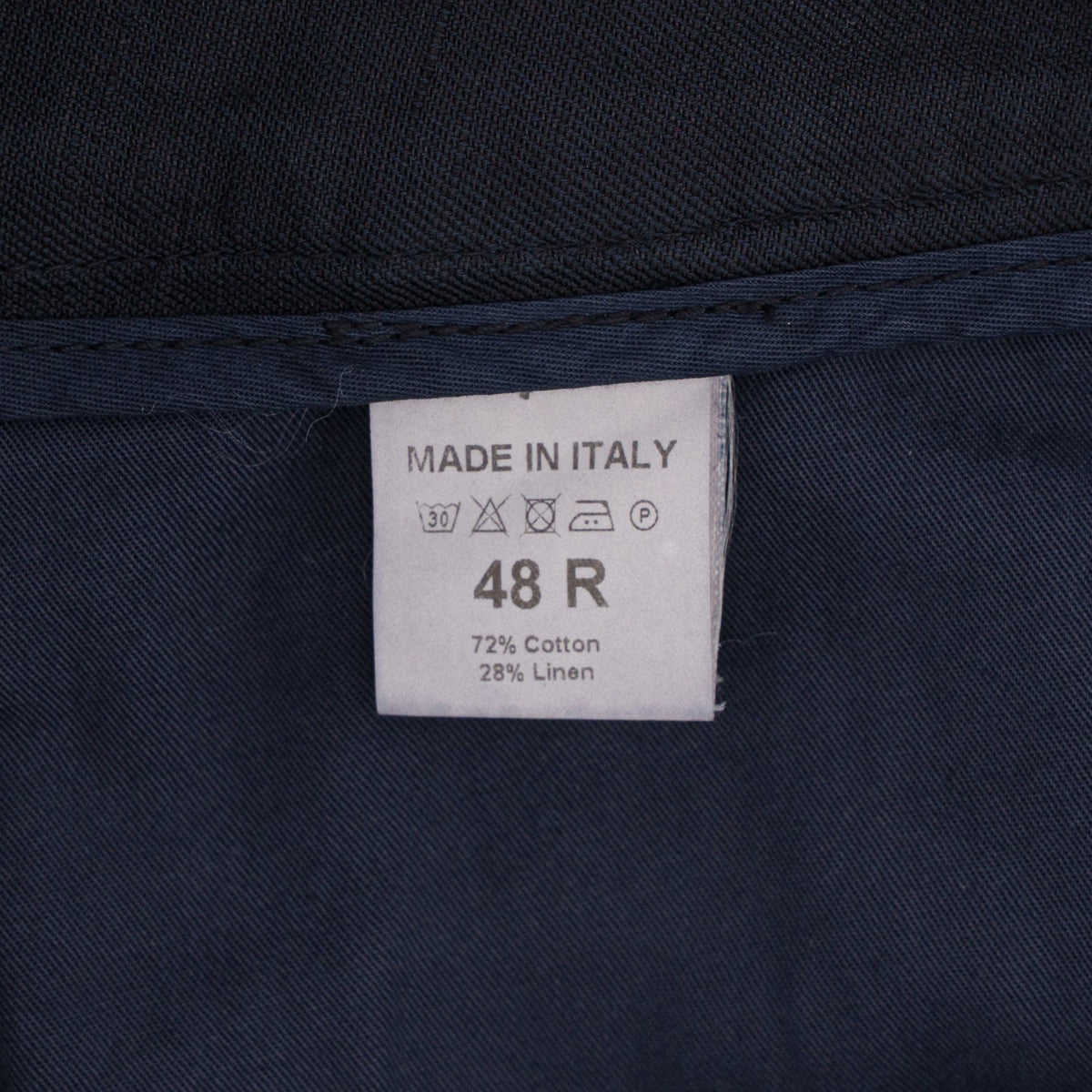 725$ ISAIA NAPOLI Blue Navy 5 Pocket Pant Trouser Cotton - Linen 32 US / 48 EU