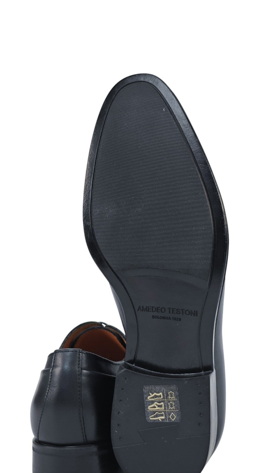 1100$ TESTONI "Salerno" Blue Navy Oxford Shoes Calf 7 UK / 8 US / 41 IT