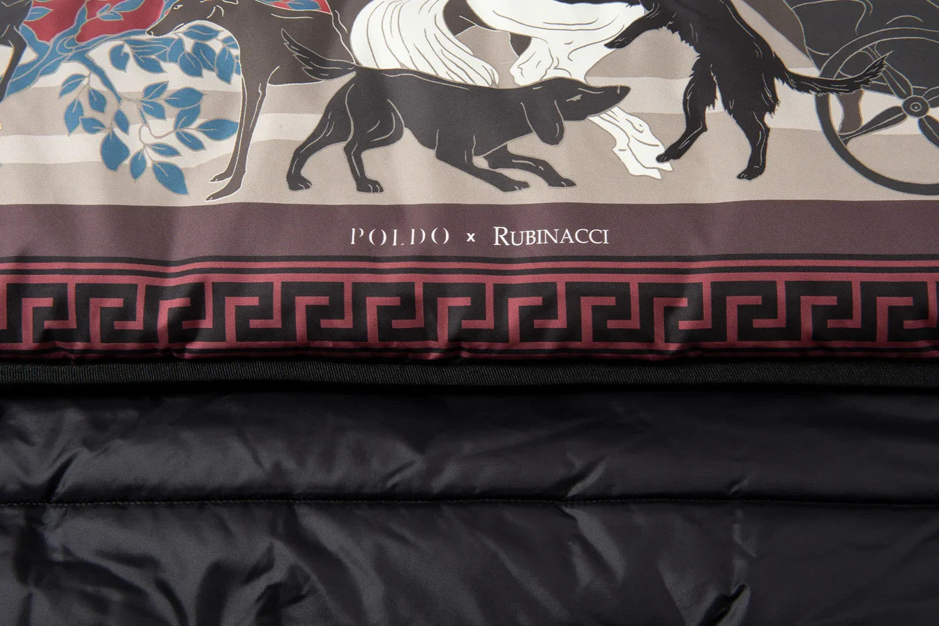 500$ POLDO X RUBINACCI NAPOLI PORTABLE BED Red Teddy Fleece "La Greca" 70x50cm