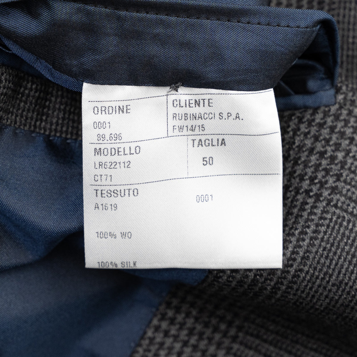 $3475 RUBINACCI NAPOLI Double Breasted Suit Gray Wool Glen Plaid  40 US / 50 EU