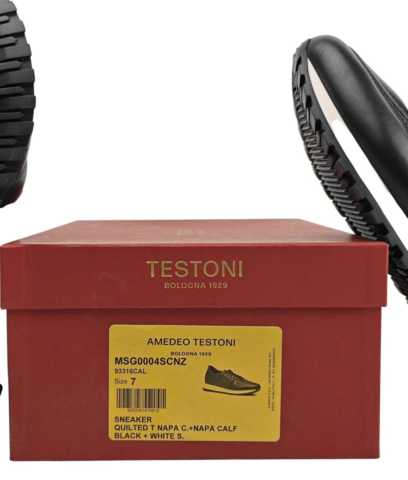 $850 TESTONI BOLOGNA Black Padded Sneaker Shoes Sport Nappa