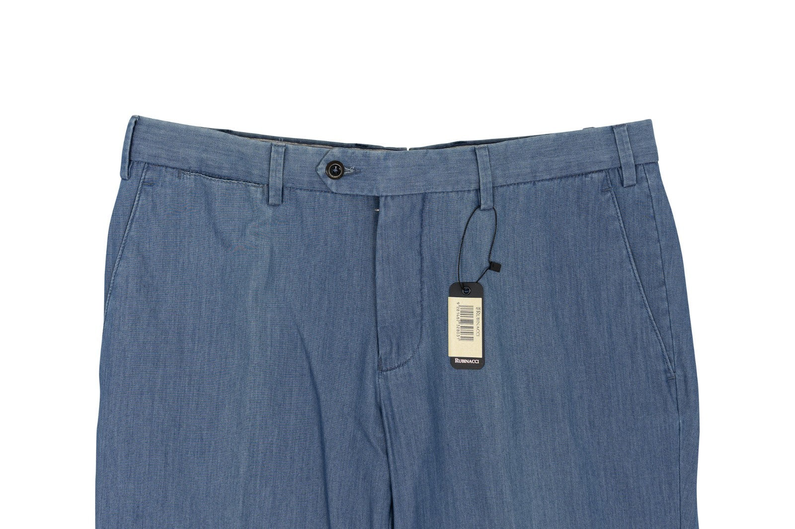550$ RUBINACCI NAPOLI  Light Blue Denim Cotton Trouser Pant Made in Napoli