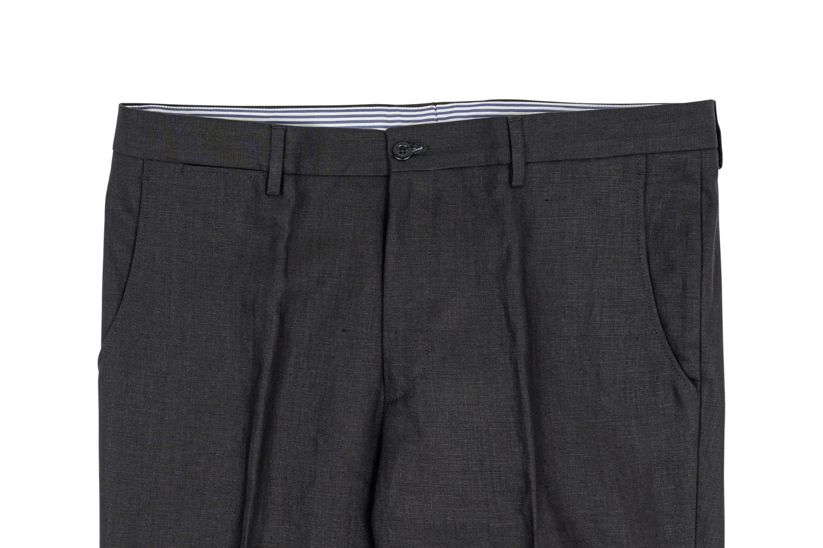 670$ RUBINACCI NAPOLI "Luca" Black 100% Linen Dress Pant 36 US / 52 EU