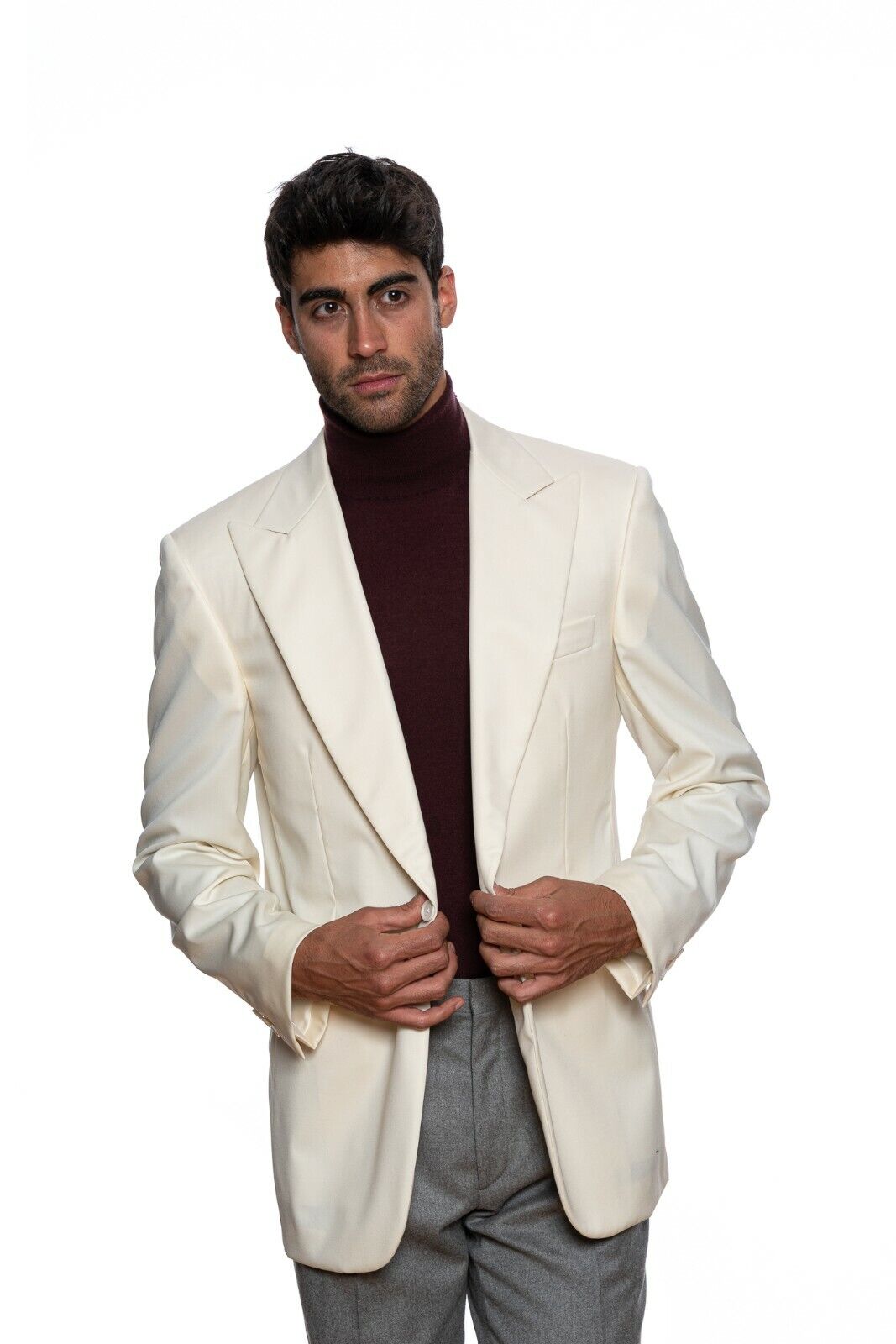 $2590 BELVEST Ivory Fine Wool 110's Formal Jacket 38 US / 48 EU Drop 8C  