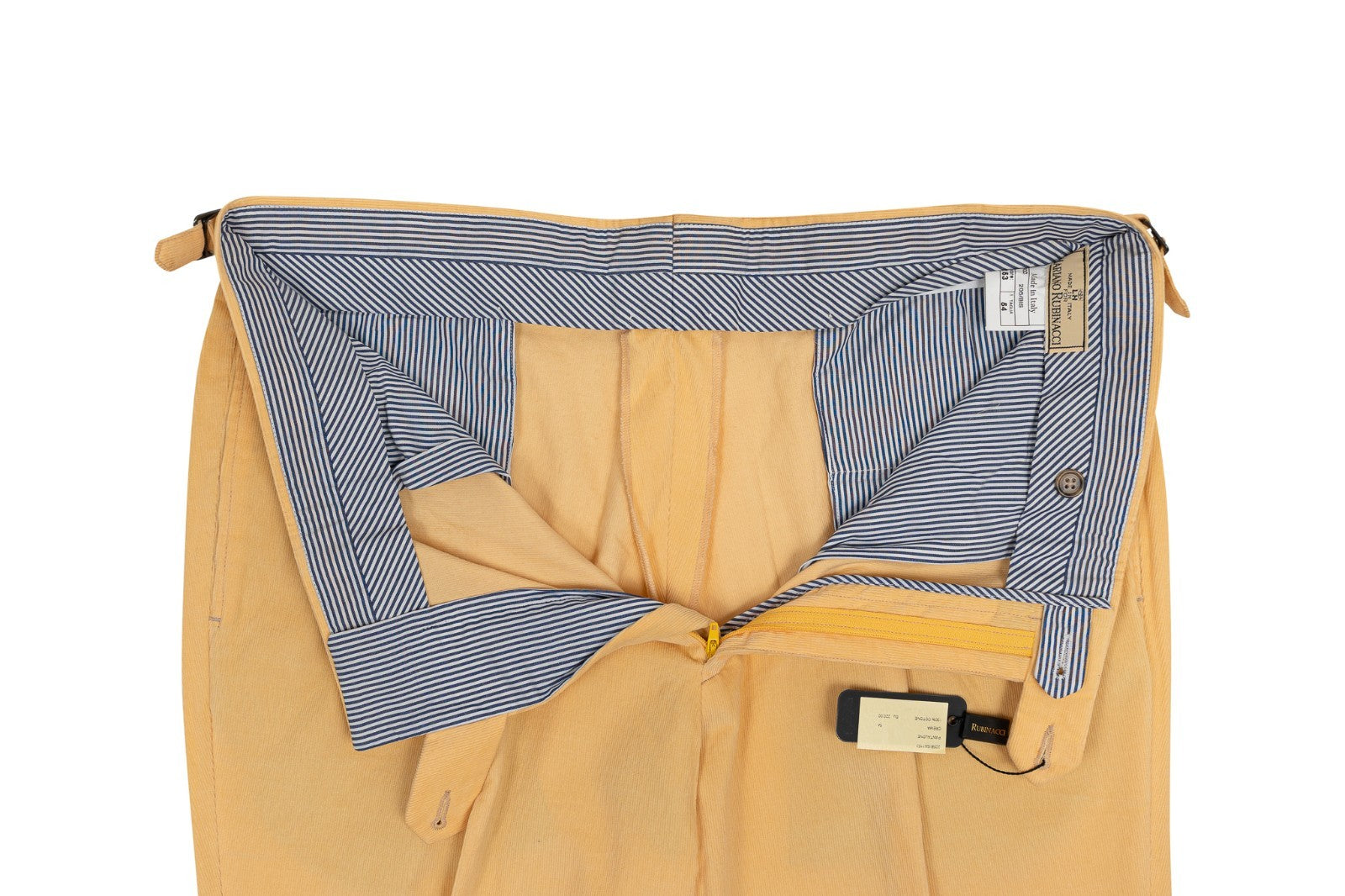 625$ RUBINACCI NAPOLI Cream Cotton Corduroy Trouser Pant Made in Napoli