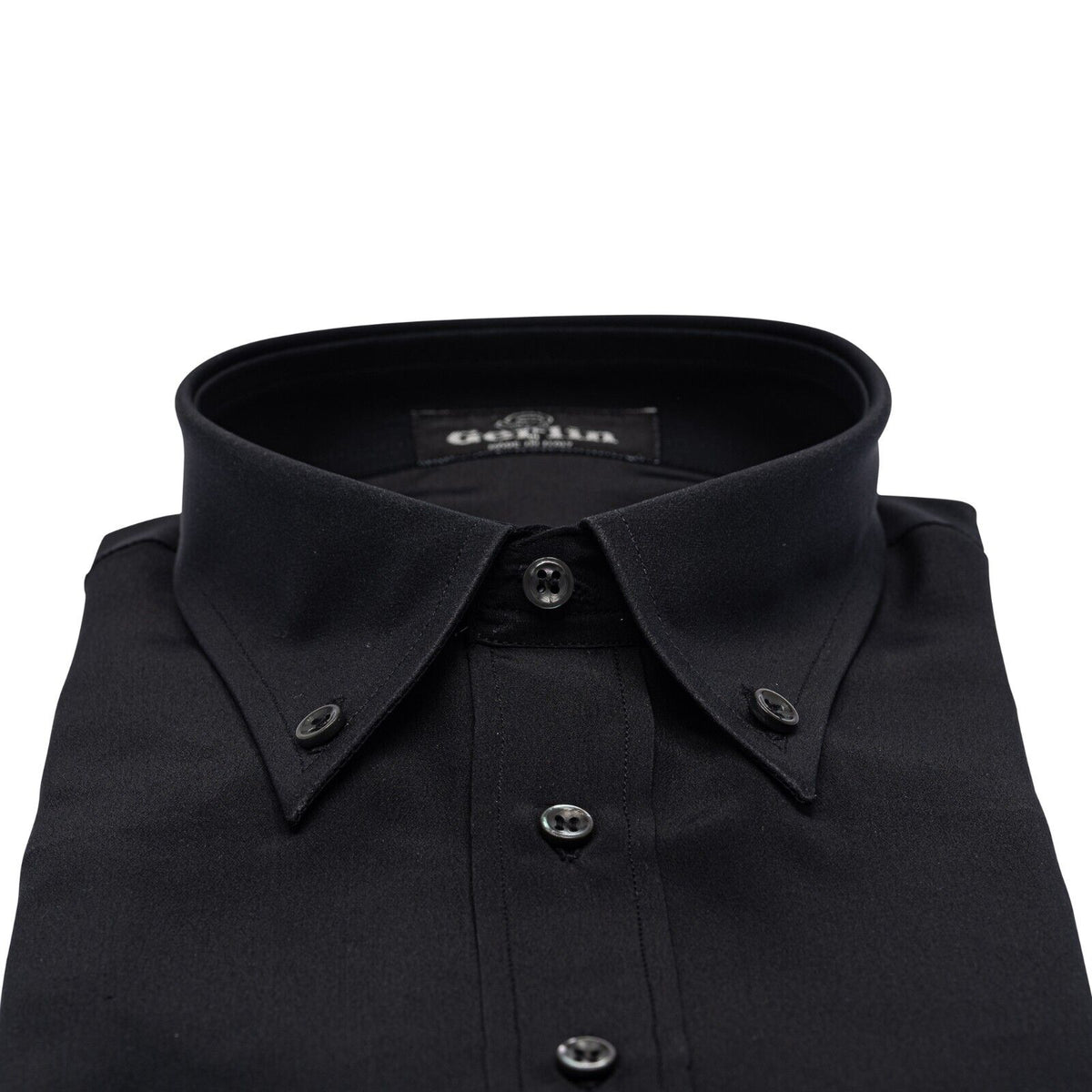 1400$ ITALIAN LUXURY GERLIN Shirt Black 100% Crèpe Silk 1S ZILLI