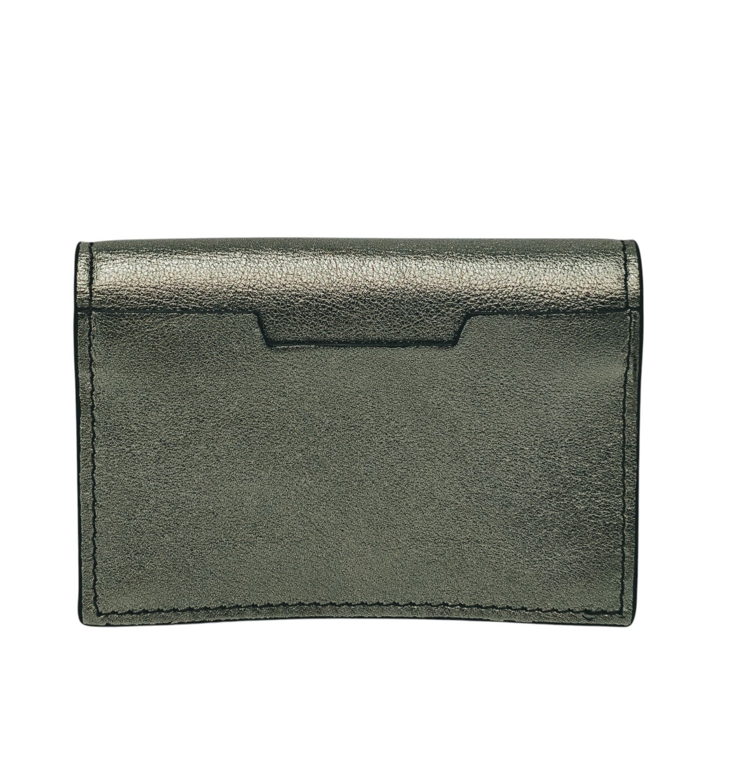 260$ PINEIDER FIRENZE 1774 Leather Folded Card Holder Laminated Silver
