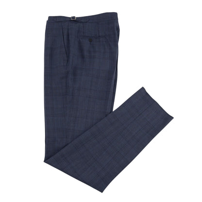 $6700 ISAIA "Sanita" Blue Suit Wool Glen Plaid Comfort Project 42 US / 52 EU 7R