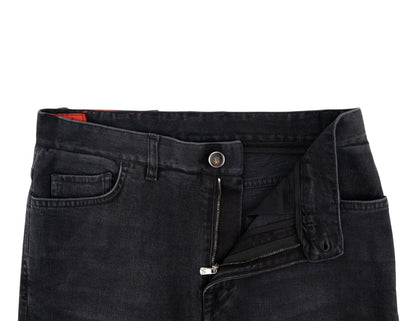 795$ ISAIA Black Washed Denim Jeans 5 Pocket Pant Cotton Slim Fit 36 US / 52 EU
