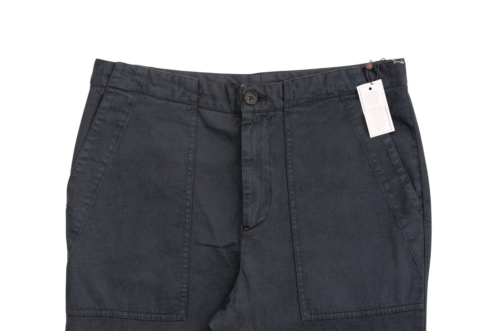 690$ ISAIA NAPOLI Blue Navy Chino Trousers Pant Cotton / Cashmere 32 US / 48 EU