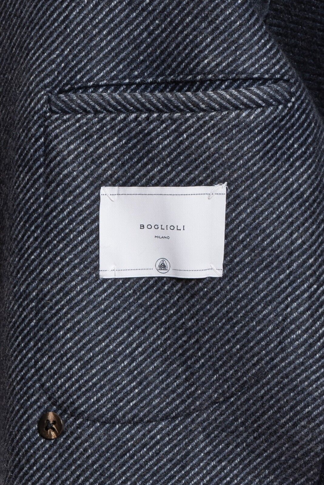 $2050 BOGLIOLI Double Braested Blu Coat K.Jacket Wool Cashmere Linen 38 US 48 EU