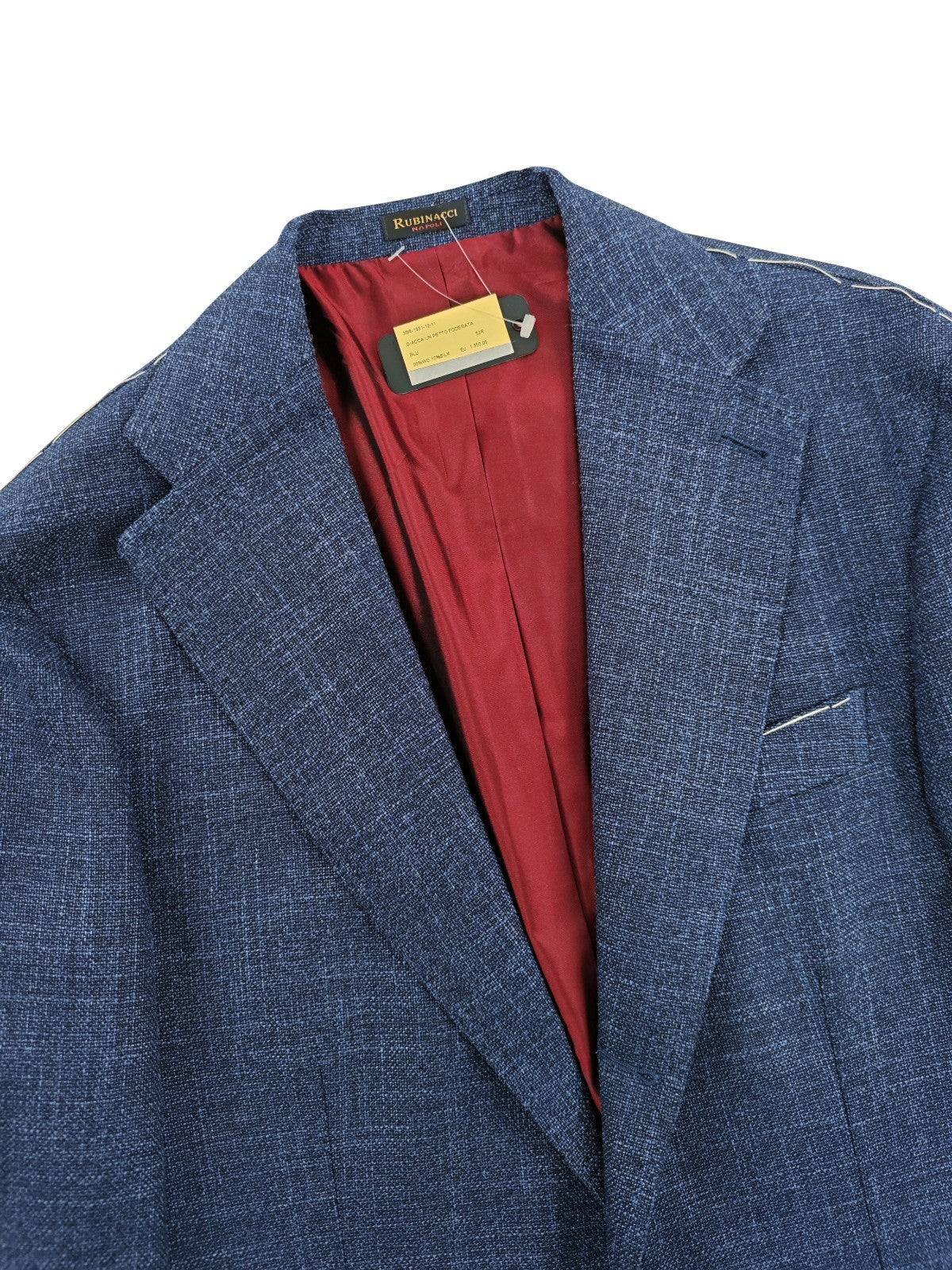 $1950 RUBINACCI NAPOLI Blue Jacket Sport Coat Wool / Silk  42 US 52 EU