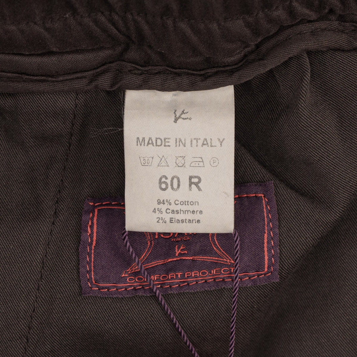 1290$ ISAIA NAPOLI Brown Drawstring Pant Cotton - Cashmere Relaxed 44 US / 60 IT