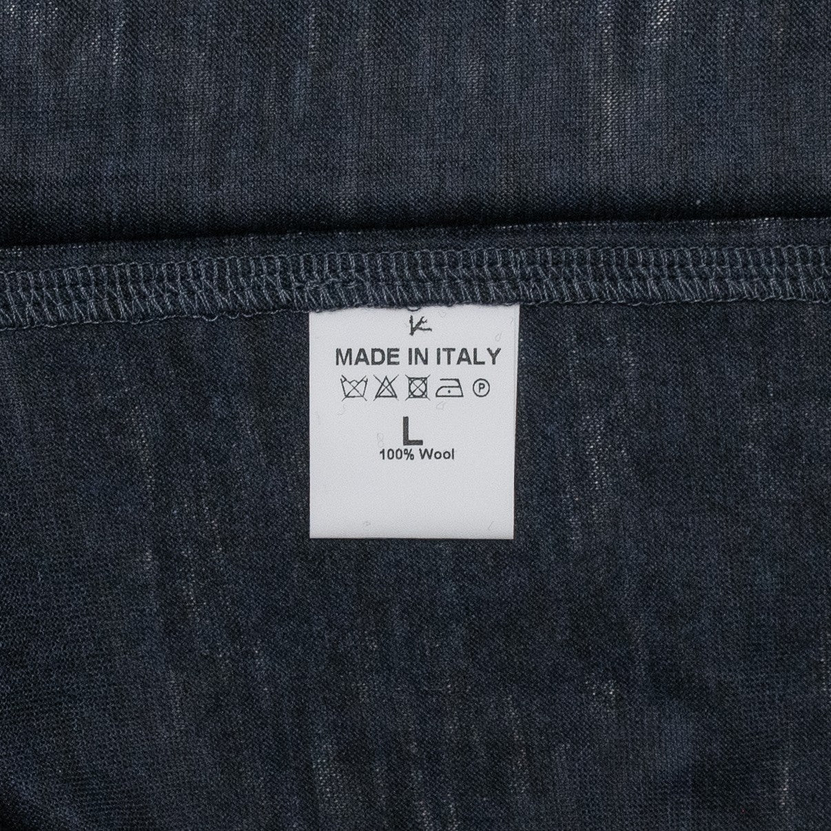 1075$ ISAIA NAPOLI Dark Blue Handmade Sweater T-Shirt Fine Wool Size L
