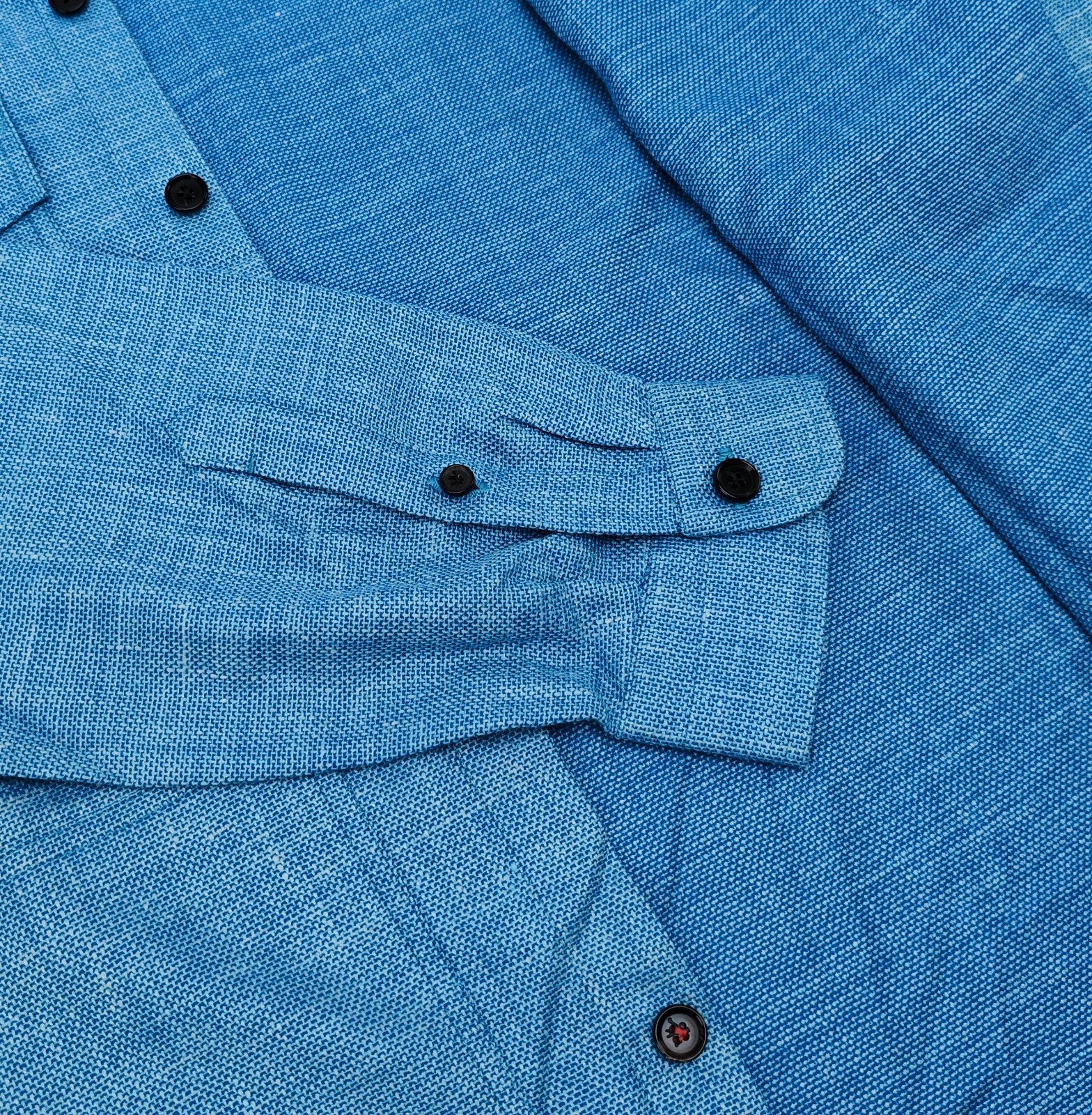 $1850 ISAIA NAPOLI Sky Blue Hand-Sewn Overshirt Jacket Wool Silk Linen Size XXL