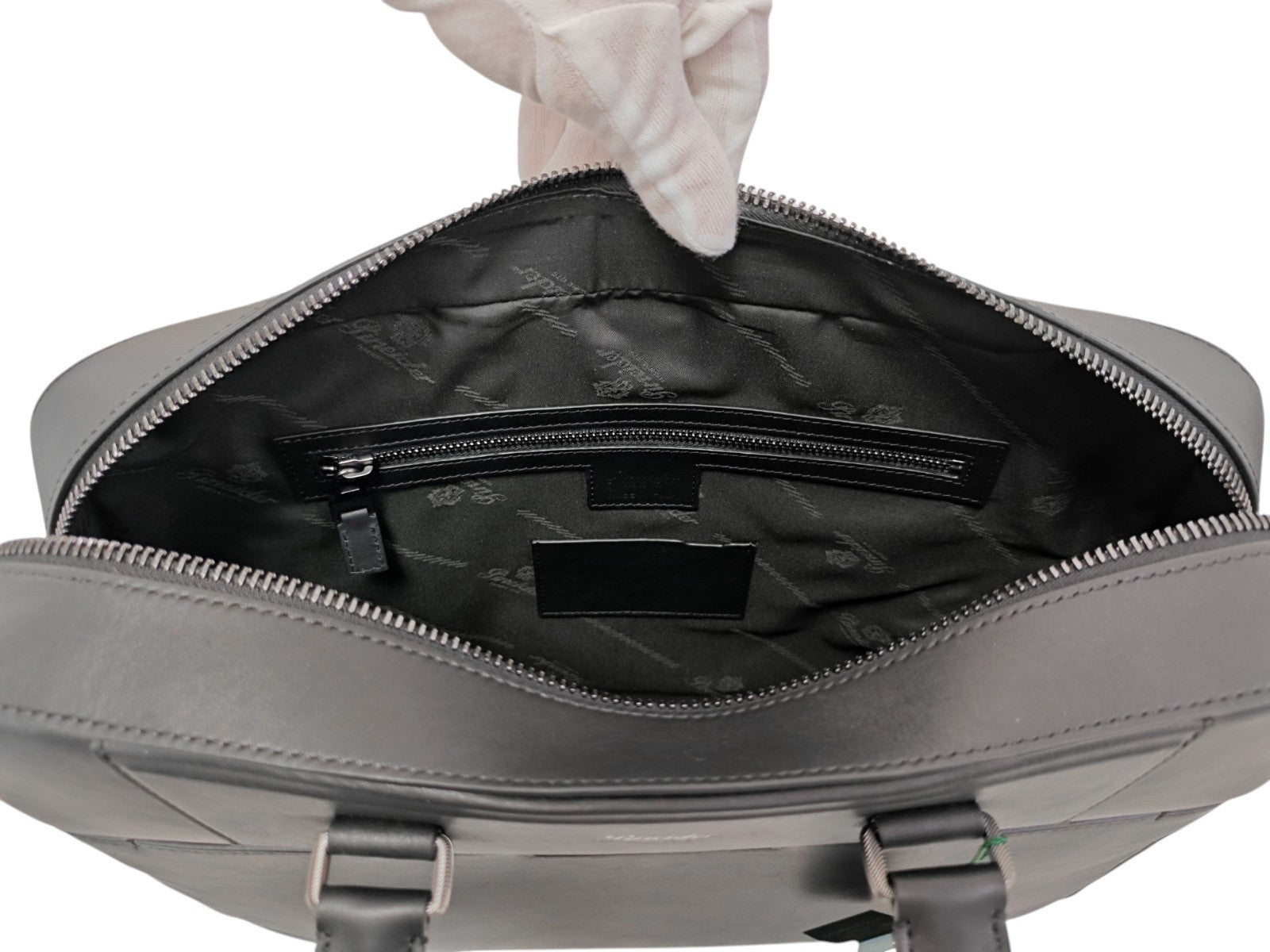 1240$ PINEIDER FIRENZE "Metro Smooth" Black Calf PC Briefcase Bag Document Case