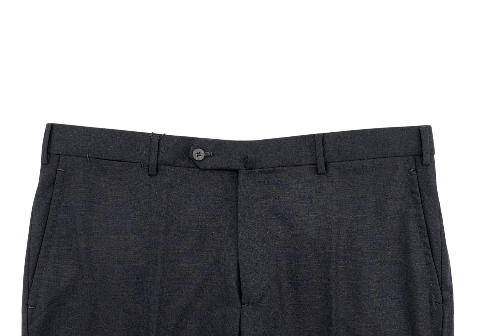 1550$ ISAIA Hand-Sewn Tapered Dress Pant Fine Wool Blue Midnight 40 US / 56 EU