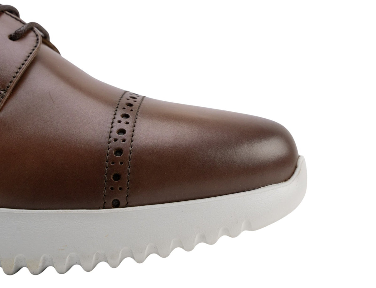 850$ TESTONI 1929 Riace Derby Shoes Burnished Calf Brulee 8 UK / 9 US / 42 IT
