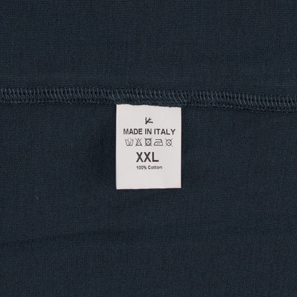 625$ ISAIA NAPOLI Blue Navy T-Shirt Short Sleeve Fine Cotton Size XXL
