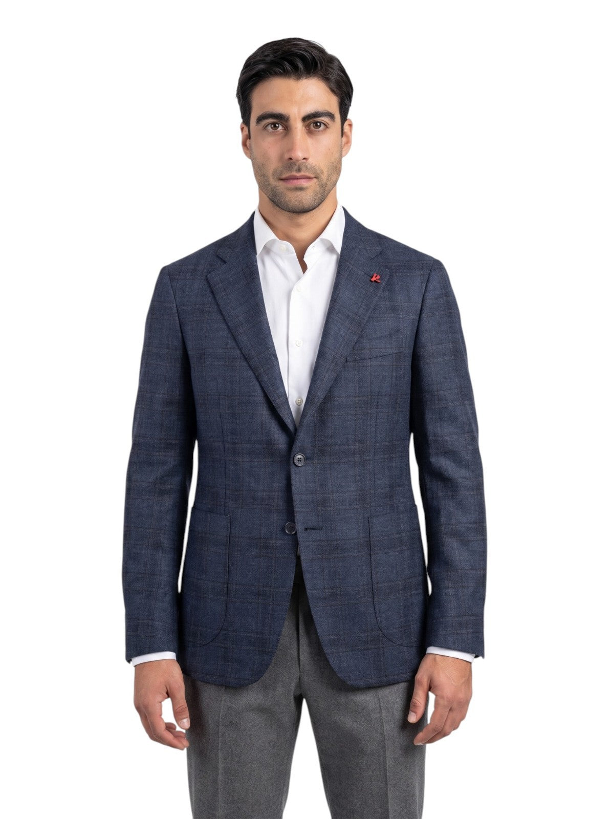 $6190 ISAIA "Capri" Blue Checks Jacket Sport Coat Wool  42 US /  52 EU  7L