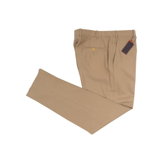 1250$ ISAIA NAPOLI Beige Hand-Sewn Dress Pant Soft Wool 40 US / 56 EU 8R