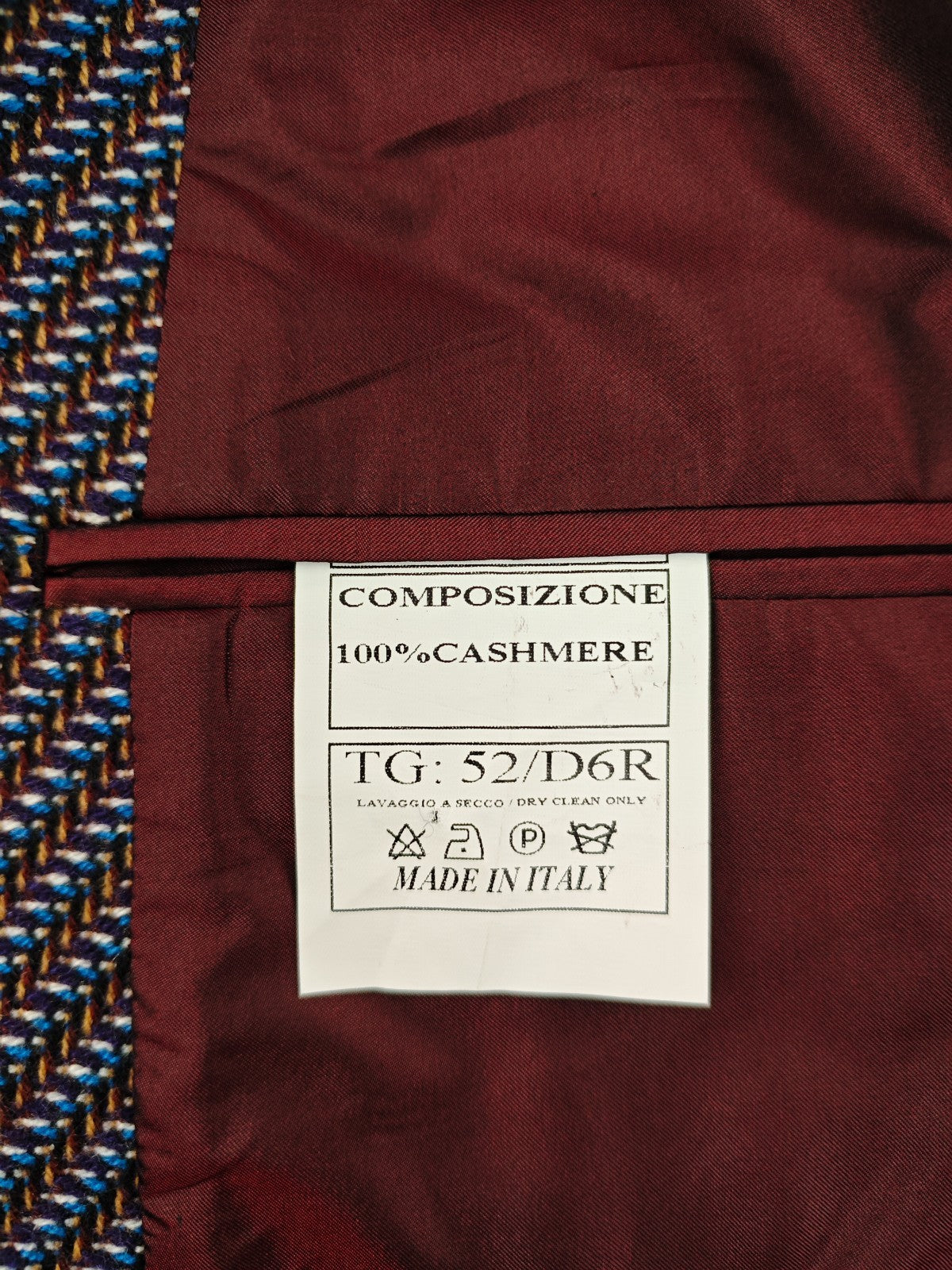 $2200 RUBINACCI NAPOLI Blue Herringbone Jacket Sport Coat 100% Cashmere