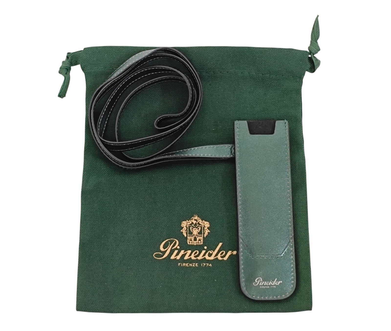150$ PINEIDER FIRENZE 1774 "Metro Smooth" Pen Holder Calf Laminated Green